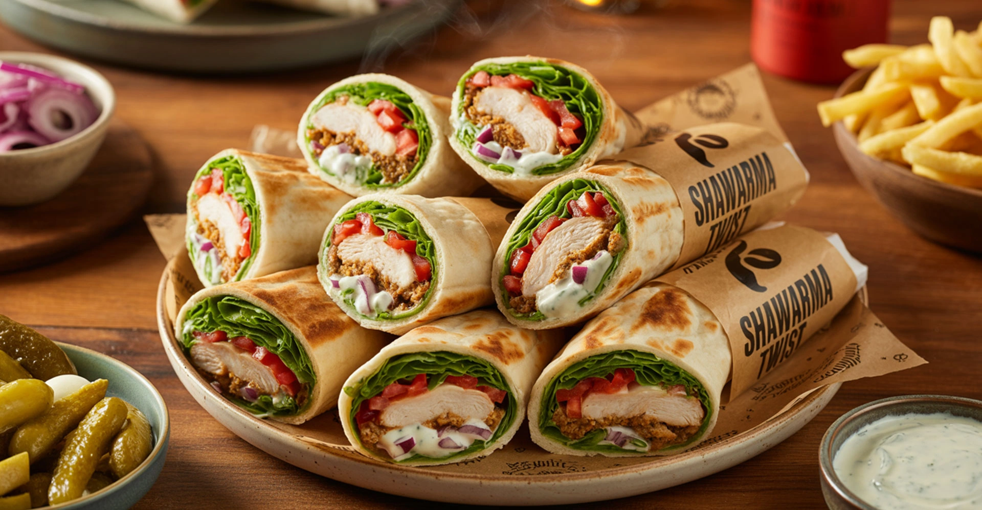 Famous shawarma in Chennai – chicken shawarma and pani puri shawarma plate